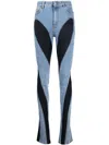 MUGLER TWO-TONE SKINNY JEANS