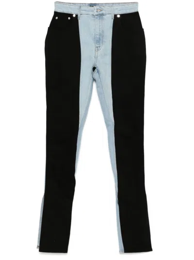 Mugler Two-tone Skinny Jeans In Blau