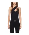 Mugler Unsymmetrical Structure Jumpsuit In Black