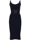 Mugler Sculpting Knit Dress In Blue