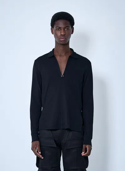 Mugler V Neck Shirt With Hardware In Black