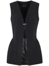 Mugler Womens Black Sleeveless V-neck Crepe Blazer In Black