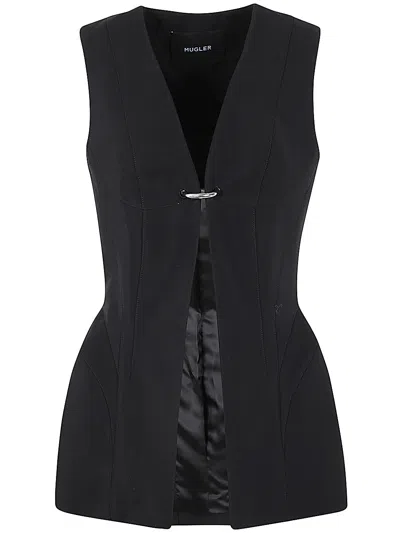 Mugler Women's Ve0343 Waist Jacket In Black