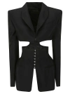 Mugler Black Cut-out Corseted Blazer In Black