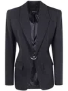 Mugler Woman Blazer Black Size 6 Virgin Wool In Black
