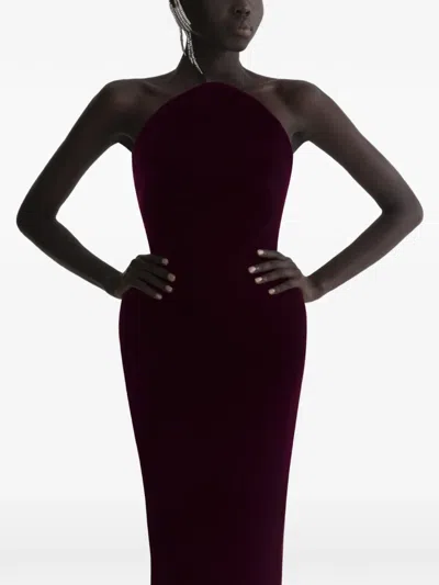 Mugler Velvet Gown Dress In Purple