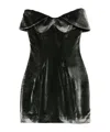 Mugler Velvet Mini Dress In Black