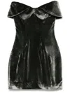 Mugler Velvet Mini Dress In Grey