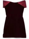 Mugler Satin-trimmed Velvet Minidress In Red