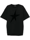 Mugler Velvet Star T-shirt In ブラック