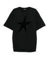 Mugler Velvet Star T-shirt In Black