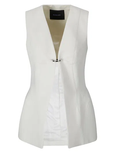 Mugler Vest With Buckle In White