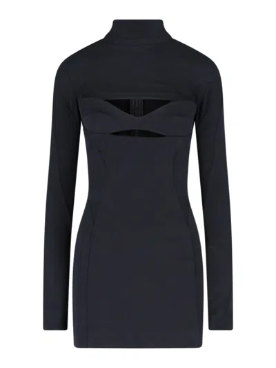 Mugler Cut-out Panelled Minidress In Black