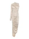 Mugler Asymmetrical Maxi Dress In Beige