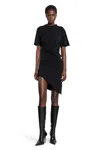 Mugler Vestito Asimmetrico Con Piercing In Black