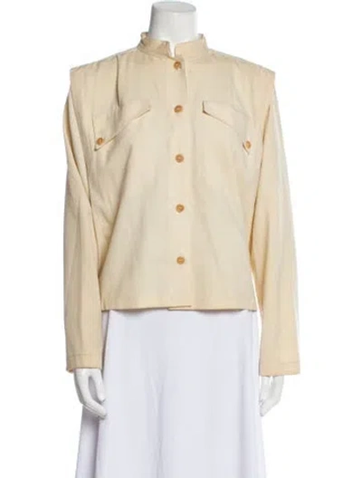 Pre-owned Mugler Vintage 1970's Button-up Top In Neutral