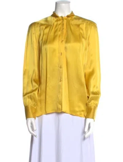Pre-owned Mugler Vintage 1970's Button-up Top In Yellow