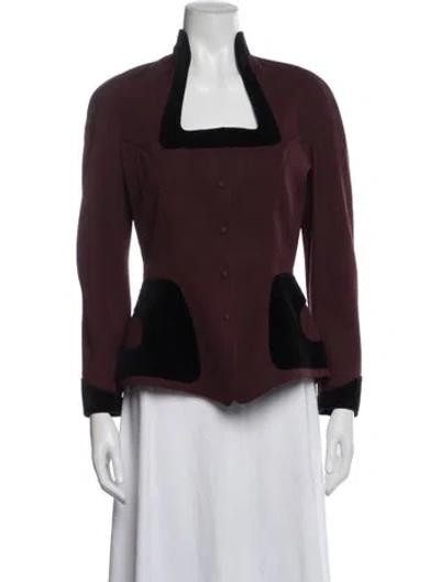 Pre-owned Mugler Vintage 1980's Blazer In Burgundy