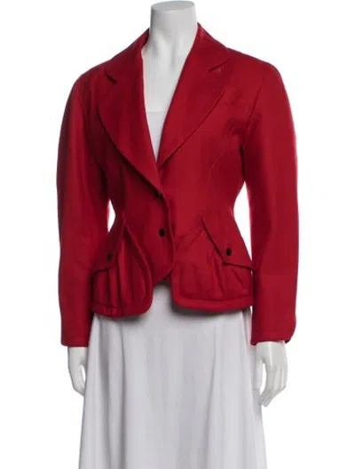 Pre-owned Mugler Vintage 1980's Blazer In Red