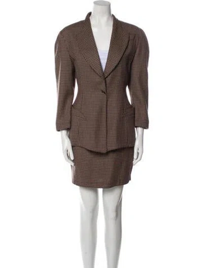 Pre-owned Mugler Vintage 1980's Skirt Suit In Brown