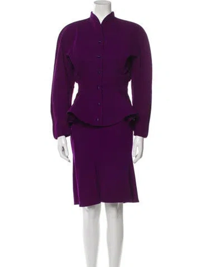 Pre-owned Mugler Vintage 1980's Skirt Suit In Purple