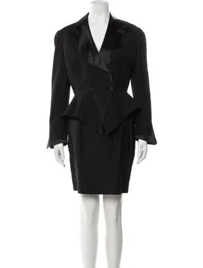 Pre-owned Mugler Vintage 1988 Skirt Suit In Black