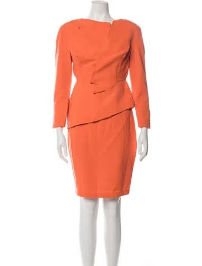 Pre-owned Mugler Vintage 1988 Skirt Suit In Orange