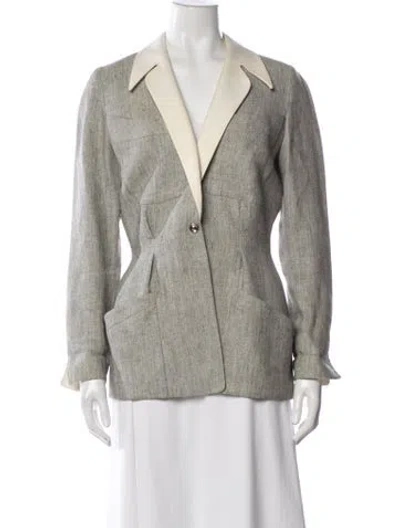 Pre-owned Mugler Vintage 1990's Blazer In Gray
