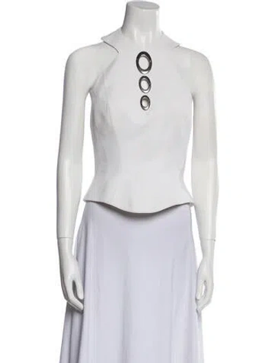 Pre-owned Mugler Vintage 1990's Crop Top In White