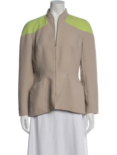 Pre-owned Mugler Vintage 1990's Jacket In Green/neutrals
