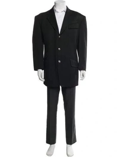 Pre-owned Mugler Vintage 1990's Overcoat In Black