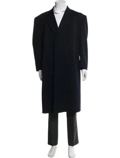 Pre-owned Mugler Vintage 1990's Overcoat In Blue