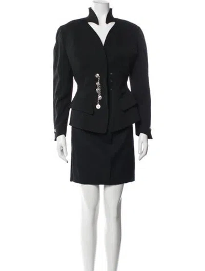 Pre-owned Mugler Vintage 1990 Skirt Set In Black