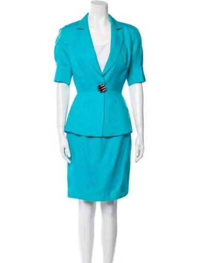 Pre-owned Mugler Vintage 1990's Skirt Set In Blue