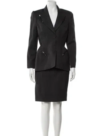 Pre-owned Mugler Vintage 1990's Skirt Suit In Gray