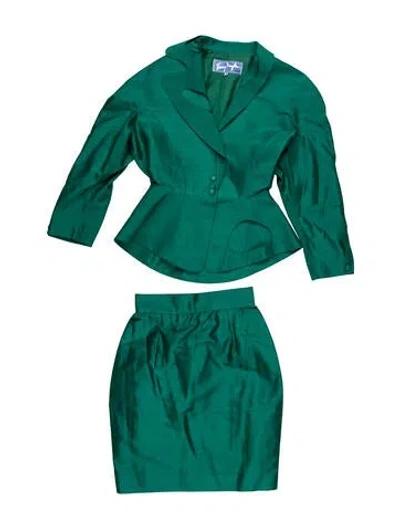 Pre-owned Mugler Vintage 1990 Skirt Suit In Green