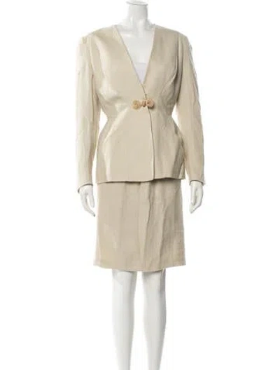 Pre-owned Mugler Vintage 1990's Skirt Suit In Neutral