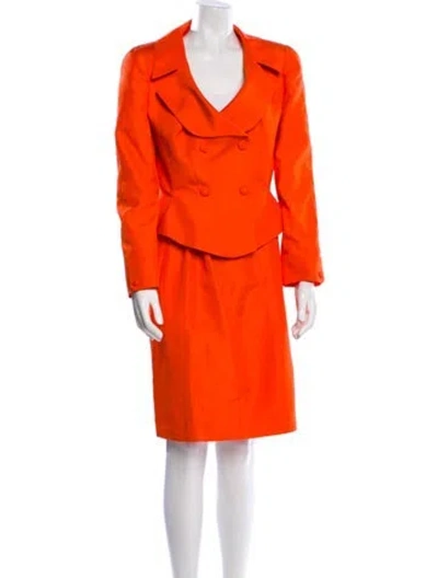 Pre-owned Mugler Vintage 1990's Skirt Suit In Orange