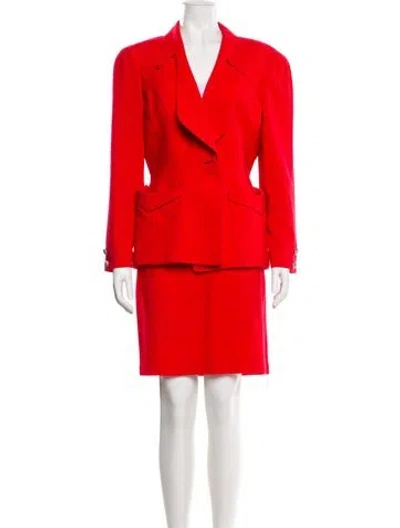 Pre-owned Mugler Vintage 1990's Skirt Suit In Red