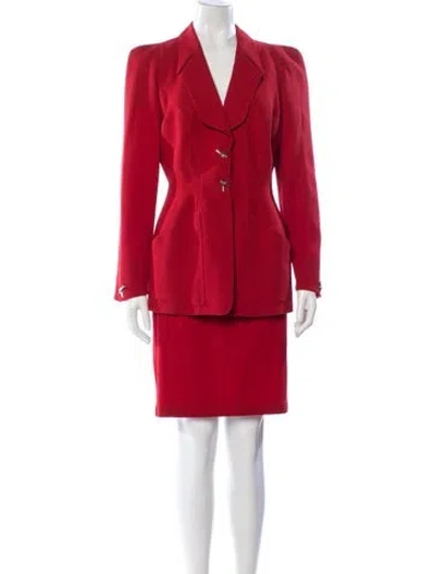 Pre-owned Mugler Vintage 1990's Skirt Suit In Red