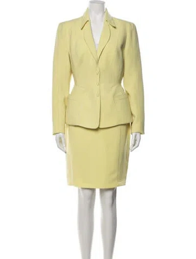 Pre-owned Mugler Vintage 1990's Skirt Suit In Yellow