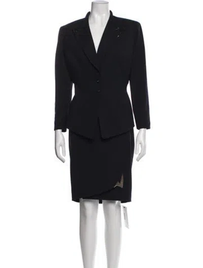 Pre-owned Mugler Vintage 1991 Skirt Suit In Blue