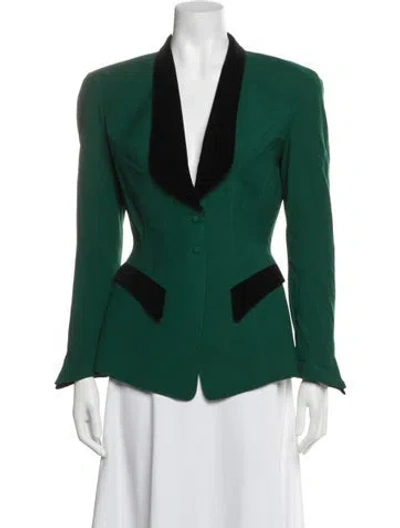 Pre-owned Mugler Vintage 1992 Skirt Suit In Black/green