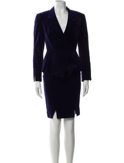Pre-owned Mugler Vintage 1992 Skirt Suit In Purple