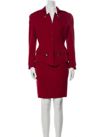 Pre-owned Mugler Vintage 1992 Skirt Suit In Red