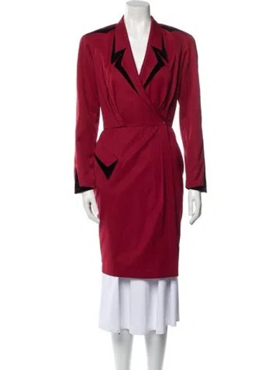 Pre-owned Mugler Vintage 1992 Trench Coat In Red