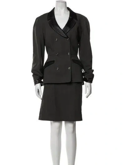 Pre-owned Mugler Vintage 1993 Skirt Suit In Black/grey