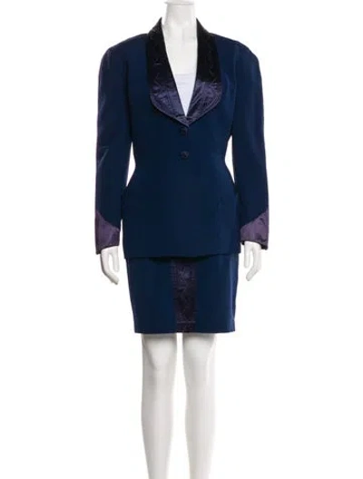 Pre-owned Mugler Vintage 1993 Skirt Suit In Blue