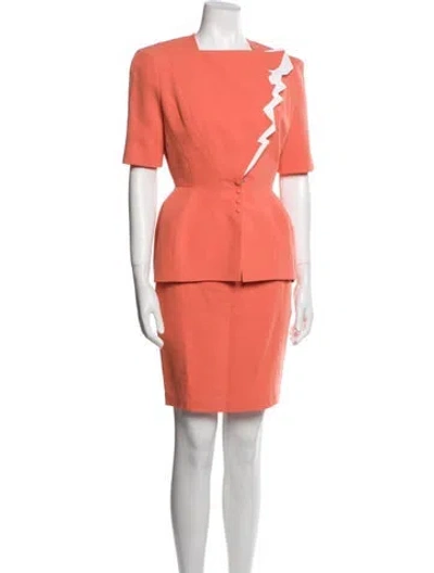 Pre-owned Mugler Vintage 1994 Skirt Suit In Orange