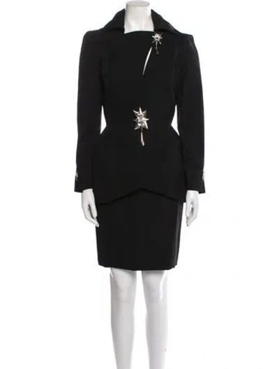 Pre-owned Mugler Vintage 1995 Skirt Set In Black